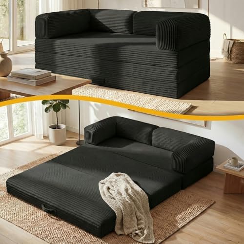 Erament Futon Sofa Bed, Convertible Tri-Folding Mattress Foldable Mattress by Unknown
