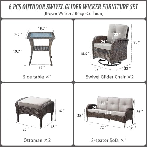 Belord 6 Piece Patio Conversation Sets - Image 3