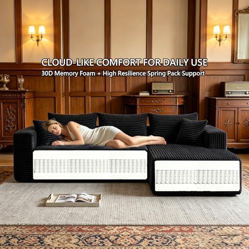 93" Boneless Couch, Modular Sectional Sofa - Image 6