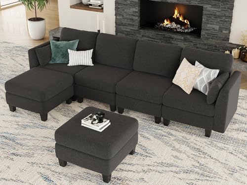 Mangodan Modular Sectional Sofa, 6 Seat Modular Sleeper Sofa Couch - Image 2