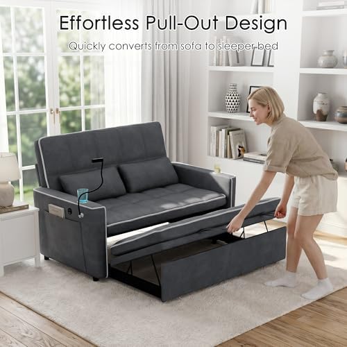 54'' Sleeper Sofa, Convertible Sofa Bed - Image 6