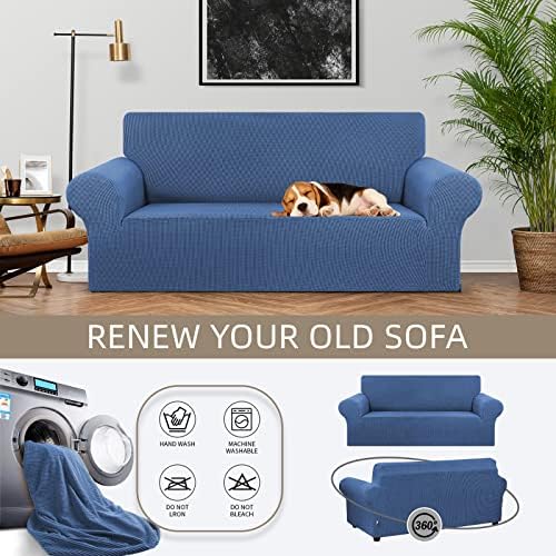KEKUOU Stretch Loveseat Couch Cover, 2 Cushion Couch Slipcover - Image 3