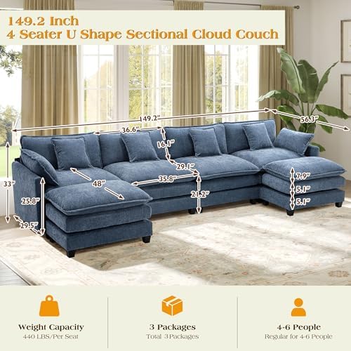 Hanherry Modular Sectional Sofa, Cloud Couch - Image 2