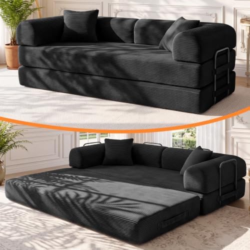 79" Memory Foam Sofa Bed, Convertible Futon Boneless Couch by KSTNLUXQ