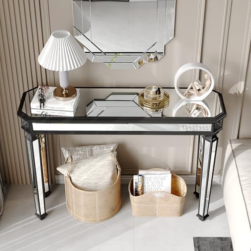 Black Mirrored Console Table, Modern Luxury Mirror Furniture - Image 6