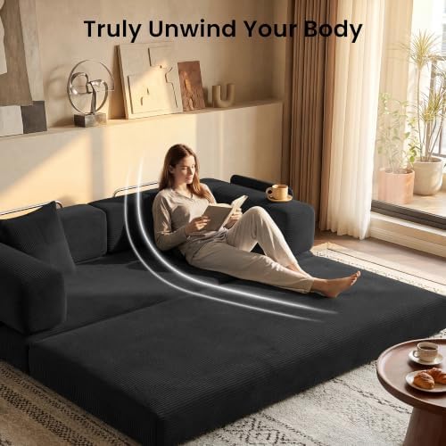 78.8" Convertible Futon Sofa Bed, Boneless Couch - Image 5