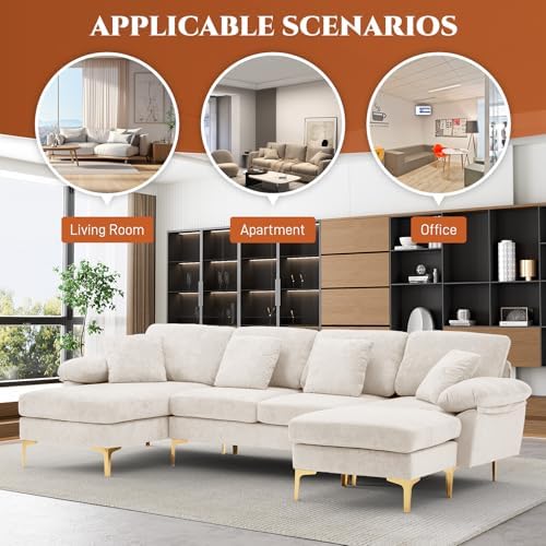 OUYESSIR 114" U-Shaped Modular Sectional Sofa - Image 5