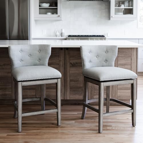 Maven Lane Hugo Counter Stool, Reclaimed Oak, Ash Grey - Image 2