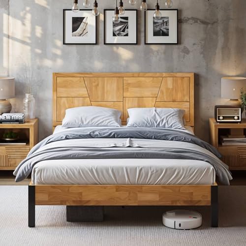 Bme Trapeze Queen Bed Frame – Modern Solid Wood Bed by Bme