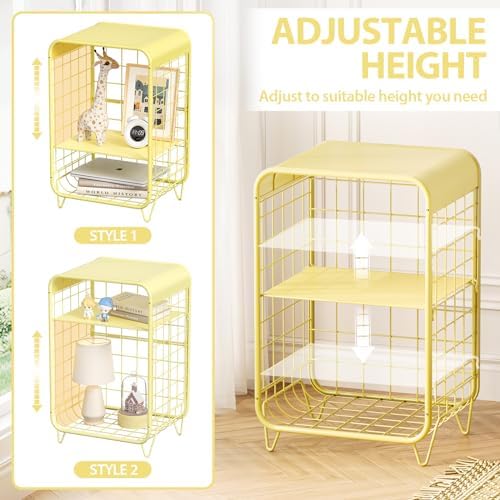 APEXCHASER Cute Nightstand, 3-Tier Metal Side Table - Image 4