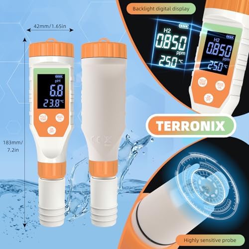 7-in-1 Hydrogen Water Tester, Digital pH TDS EC ORP Salt Temp Meter - Image 6