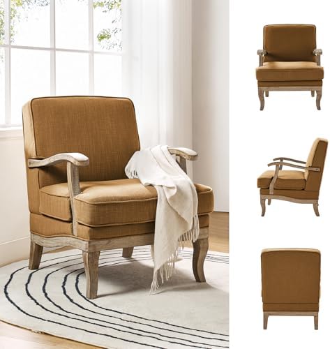 HULALA HOME Accent Chair with Solid Wood Legs and Arms - Image 5