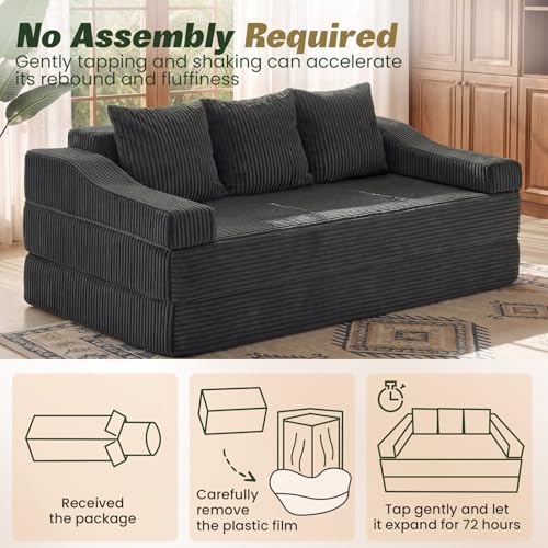 YOUDENOVA 78.7" Folding Convertible Sofa Bed, Boneless Sleeper Sofa Couch - Image 6