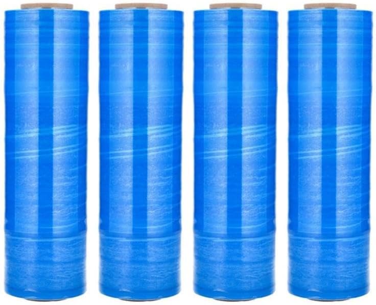 PSBM Blue Stretch Wrap, 15 Inch x 1476 Feet, 8 Pack, Tinted Pre-Stretched Shrink Wrap Film for Moving, Packaging, Pallet Wrapping