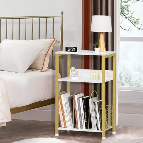 LELELINKY Side Table, 3 Tier Industrial Wooden Record Player Stand - Image 6