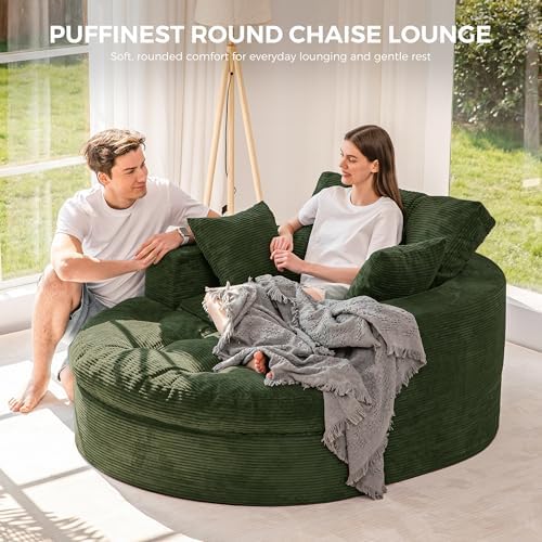 MAXYOYO Oversized Round Chaise Lounge Sofa, Boneless Chair - Image 3