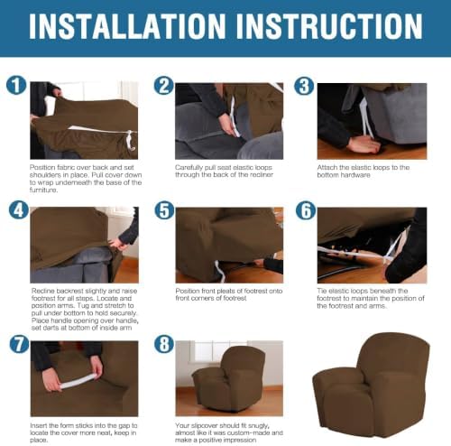 H.VERSAILTEX Stretch Recliner Slipcovers Recliner Chair Cover Sofa Furniture - Image 5