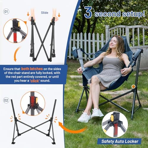 TIMBER RIDGE Hammock Camping Chair, Oversized Swinging Chair, 400lbs Load - Image 6