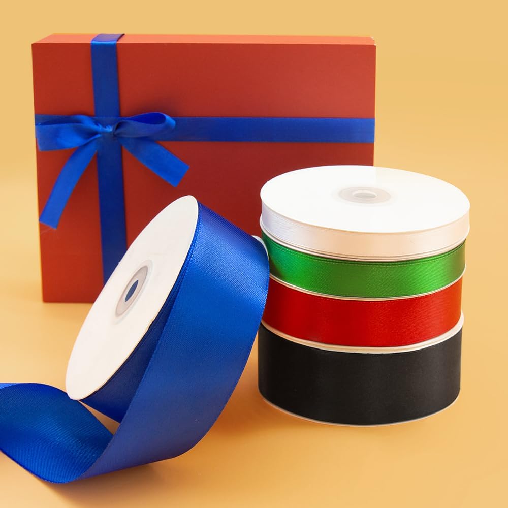 1-1/2" x 50 Yards Satin Ribbon - Champagne Gold Silk Ribbon with Spool - Ideal for Gift Wrapping, Floral Bouquets, Crafts, Wedding Party Decorations, Christmas and Sewing Projects