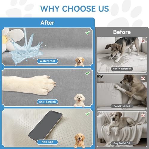 100% Waterproof Sectional Couch Covers, 2 Pieces L Shaped Sofa Cover - Image 4