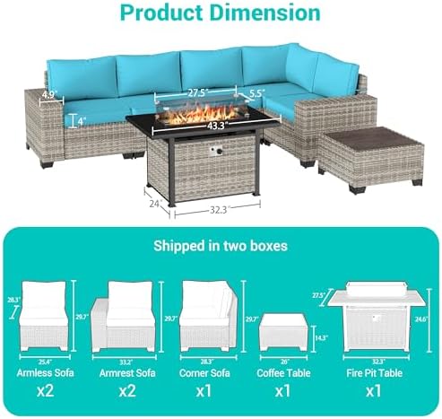Outdoor Patio Furniture Set PE Wicker Rattan Outdoor Sectional Sofa - Image 2