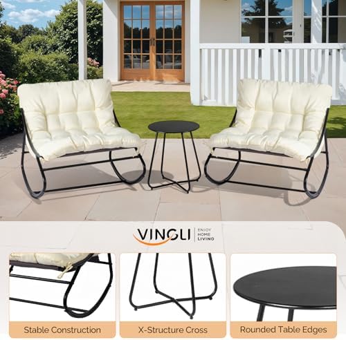 VINGLI Rocking Patio Chairs Set of 2 - Image 4