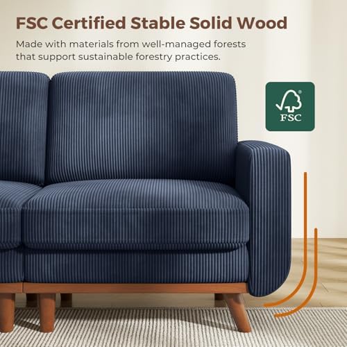 Vesgantti 97" Modular Sectional Sofa Dark Blue, L-Shaped Couch - Image 4