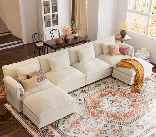 ELUCHANG 150" Oversized Modular Sectional Sofa, Comfy Deep Seat Cloud Couch by ELUCHANG