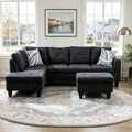 L-Shaped Sectional Sofa with Movable Chaise & Storage Ottoman, Lounge 3-Piece by Outdoorchairs