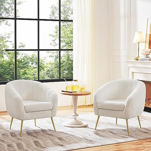 Yaheetech Barrel Accent Chair, Modern Cozy Vanity Chair - Image 3