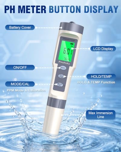 PH Meter, 3-in-1 High Accuracy Ph, TDS & Temperature Tester Digital Water Meter - Image 6