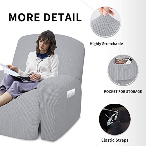 Easy-Going 4 Pieces Oversized Recliner Stretch Sofa Slipcover Sofa Cover - Image 4