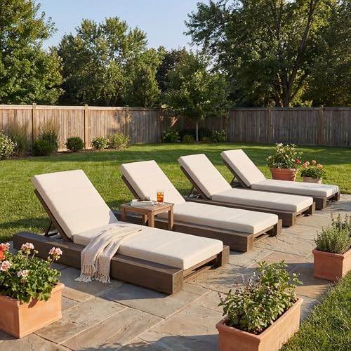 Christopher Knight Home Tory Acacia Wood Chaise Lounge Chair Outdoor Set of 4 by ChristopherKnightHome