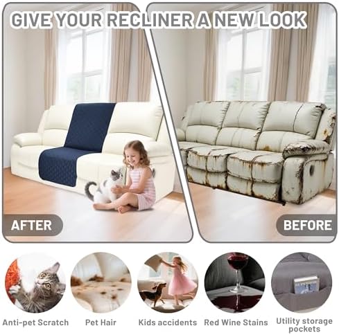Waterproof Sectional Reclining Couch Covers L Shaped Recliner Sectional Sofa - Image 6