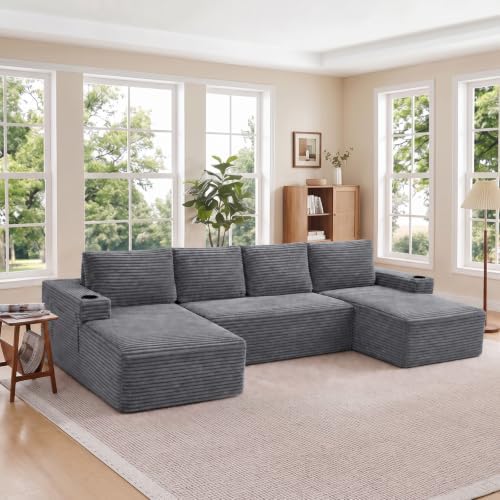 Skepphlay 133" U Shaped Couch, Boneless Sectional Couches by Unknown