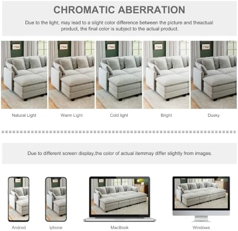 Hanherry 107" Cloud Couch Sectional Modular Sofa, Deep Seat Couches - Image 7