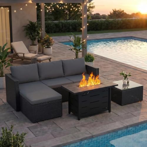 JAMFLY 4-Piece PE Wicker Patio Set by JAMFLY