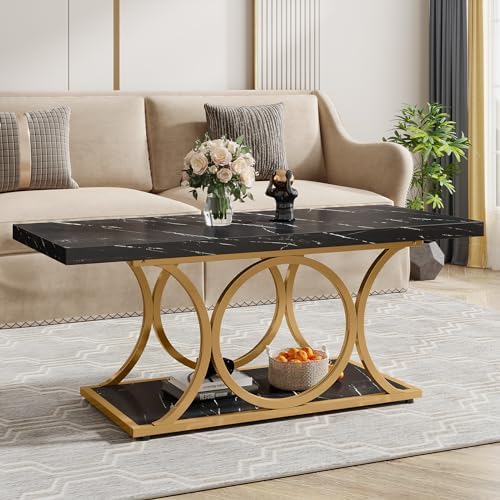 Tribesigns Rectangle Coffee Table, 47.24-inch Modern Coffee Tables - Image 3