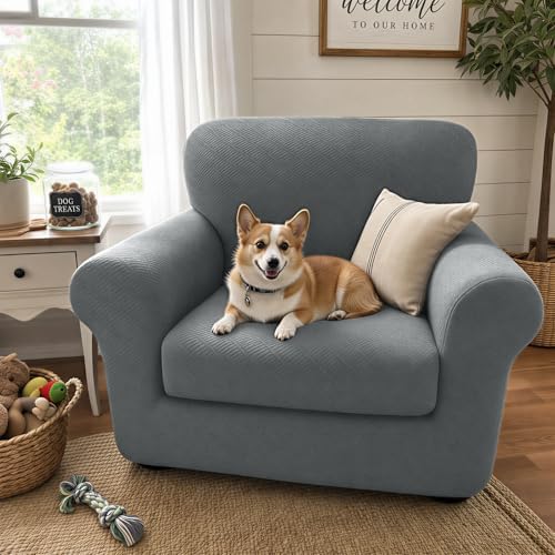 XINEAGE 2-Piece Stretch Armchair Sofa Cover, Washable Couch Covers - Image 3