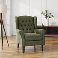 High Back Accent Chair, Fabric Upholstered Wingback Armchair by UIXE