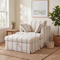 Coastal Accent Armchair with Storage Ottoman by Unknown