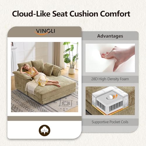 VINGLI Glam Floating Chaise Lounge Chair - Image 5
