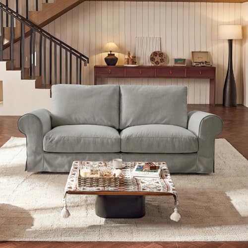 80" Oversized Cloud Loveseat, Classic Farmhouse Water-Repellent Chenille by VORTHIOHOME