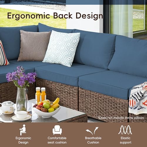 2 Piece Rattan Sofa Set Outdoor - Image 5