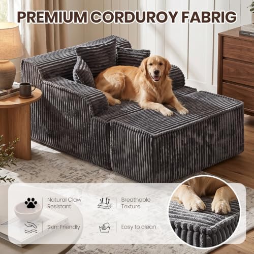 Corduroy Chaise Lounge Chair - Image 6