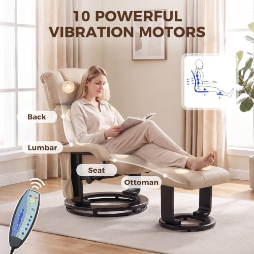 HOMCOM Massage Swivel Recliner Chair - Image 4