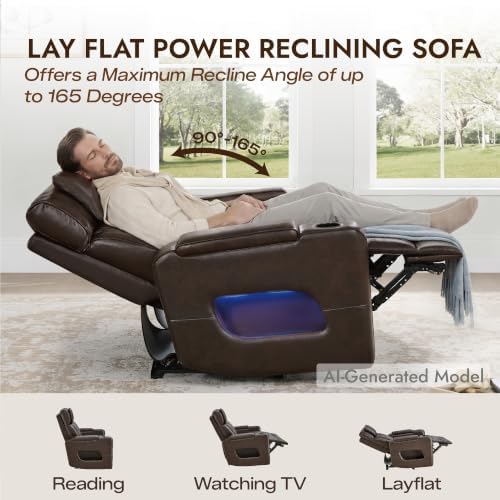 Watson & Whitely Genuine Leather Power Reclining Sofas & Chair Set - Image 4