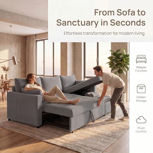 NicBex 85'' Queen 3-Seat Pull Out Sleeper Sofa Bed - Image 7