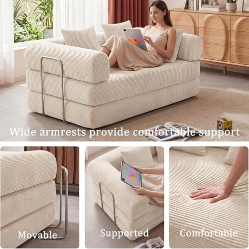 Futon Sofa Bed Modular Loveseat Sleeper Folding Pull Out Couch - Image 4