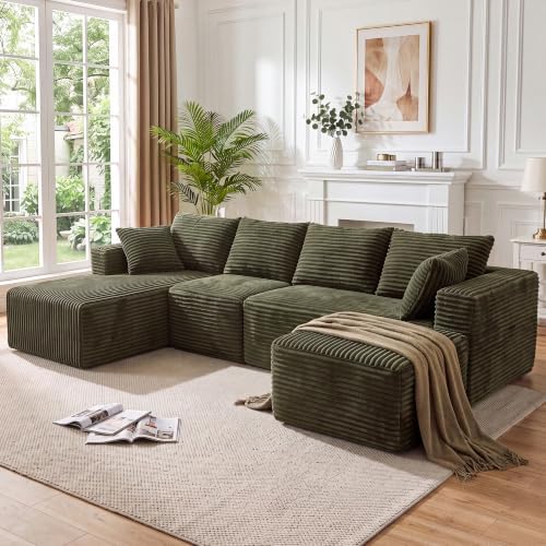 118" U Shaped Boneless Couches for Living Room, Modular Sectional Sofa by TEKIROSE
